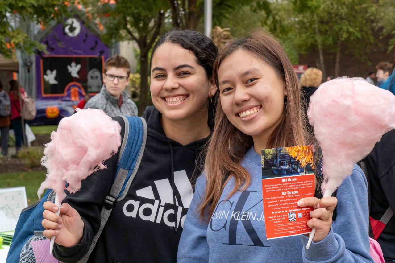 students laughing at Fall Fest